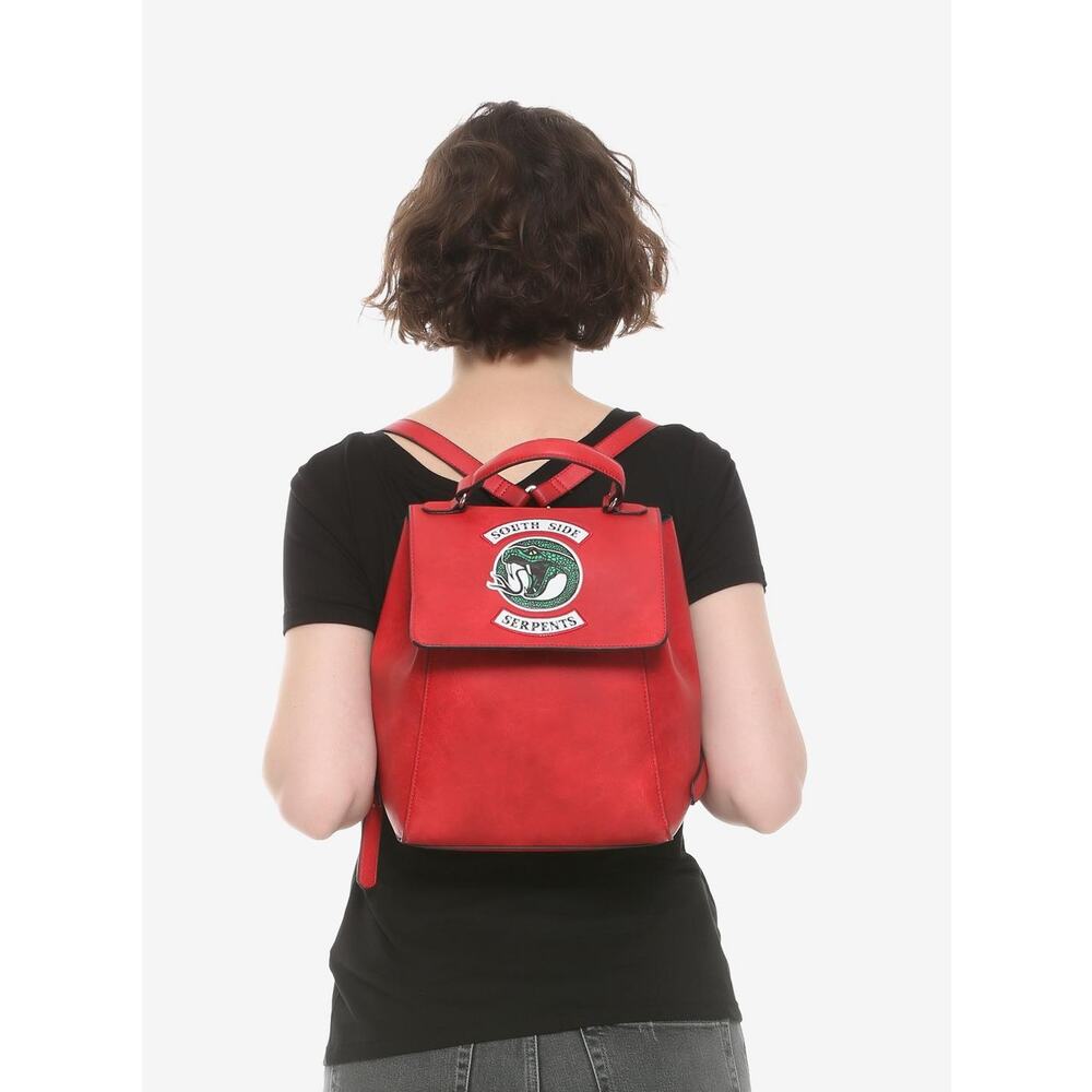 Hot Topic South Side Serpents Riverdale Red Faux Leather Mini Backpack